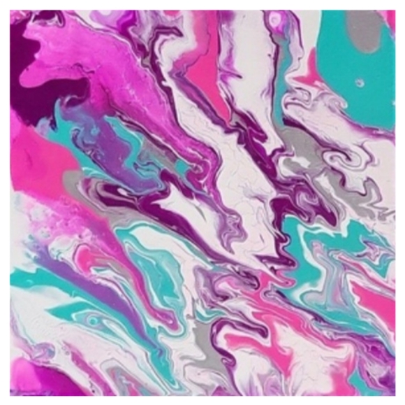 Hand Crafted Abstract Canvas Painting 12 x 12 Inches - Picture 3 of 4